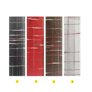 2024 Comfortable winter check yarn-dye fabric with blend linen on stock