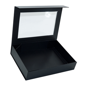 Custom Logo Folding Collapsible <strong>Storage</strong> <strong>Box</strong> Rigid <strong>Book</strong> Style Black Matte Magnetic Gift <strong>Box</strong> Packaging <strong>Box</strong> With Transparent Window - Product Image 3