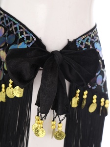Trajes de Danza para Mujer, Falda de Danza del Vientre con Cordones, Pañuelo de Cintura con Flecos, Trajes de Danza para Espectáculos - Product Image 3