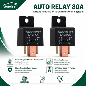 Relé Automotriz <span class=keywords><strong>Universal</strong></span> Sellado JD2912 80A 12V 24V, Relé Electromagnético Impermeable con Orificio de Montaje, Accesorio para Calentador Previo de RV y Arranque - Product Image 1