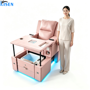 KISEN Pink Modern Professional Nail Salon Manicure Bubble Foot Spa <b>Chair</b> Massage Spa Luxury Pedicure <b>Chair</b> With Manicure Table - Product Image 6