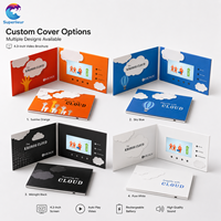 Carte de vœux vidéo numérique de 4,3 pouces avec écran IPS, interrupteur magnétique, brochure LCD artisanale pour invitation de mariage