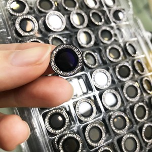 Protector de Lente de Cámara con Diseño de Diamantes Brillantes para <span class=keywords><strong>iPhone</strong></span> 15 Pro Max 14 13 Pro Max, Anillo Metálico, Cubierta Protectora de Vidrio - Product Image 3