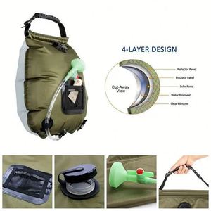 Sac de douche chauffant 20L portable 5 gallons, chauffe-eau solaire, autres équipements de plage, de natation, de randonnée et de camping - Product Image 2