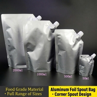 Pochette Doypack Personnalisée 1L pour Vin, Jus et Liquides, en NY/VMPET/PE, avec Bec Verseur Aseptique en Feuille d'Aluminium, Impression Gravure, Plastique Recyclable