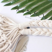 Bolsa de paja hueca de cuerda de algodón, bolso de hombro ultraligero, bohemio, macramé, Popular