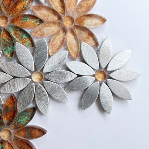 Azulejos Decorativos de Cerámica Modernos con Forma de Flor, Color Naranja, Resistentes al Agua, para <span class=keywords><strong>Cocina</strong></span>, Paredes, Hotel, Sala de Estar y Baño - Product Image 2