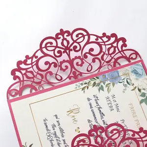 <span class=keywords><strong>Carte</strong></span> d'invitation <span class=keywords><strong>de</strong></span> <span class=keywords><strong>mariage</strong></span> personnalisée au Design Unique découpé au Laser <span class=keywords><strong>carte</strong></span> <span class=keywords><strong>de</strong></span> vœux d'anniversaire - Product Image 1