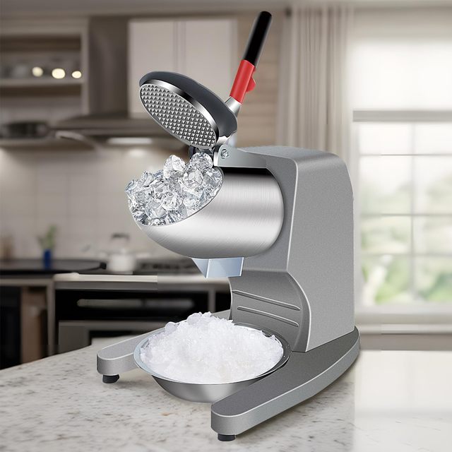 Factory Price Stainless Steel Electric Ice Crusher 2 Blades Snow Cone Machine for Household Use Cocktails Includes Cover Bowl