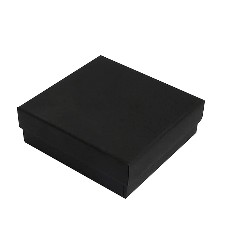 Black Lidded Cardboard Jewelry Box Earrings Organizer Storage Case