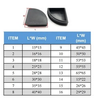 Bouchon de tuyau rond quart pour pied de chaise de meuble poteau de clôture en acier/protéger le sol PE Tube insérer capuchon d'extrémité de tuyau en plastique
