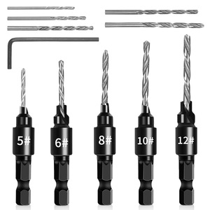 Countersink Drill Bit Set 5 6 8 10 12 With Hex Shank For Steel Drilling Reaming <b>Chamfering</b> <b>Tools</b> - Product Image 1