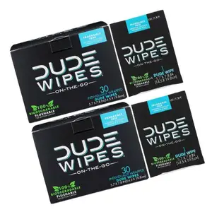 Biodegradable material individually wrapped flushable single wipes with private label