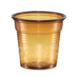 Juego de 50 Vasos de Plástico Transparentes Marrones de 80 ml - Product Image 1
