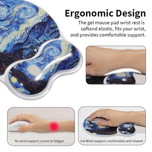 Alfombrilla de Ratón de Gel de Silicona Transparente con Diseño de Pinturas Postimpressionistas de Van Gogh, Reposamuñecas para Teclado y Ratón, para Oficina - Product Image 3