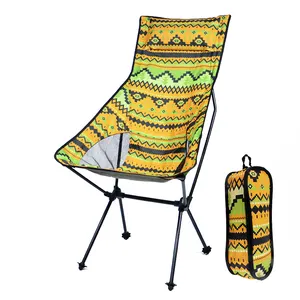 Sedia da campeggio da esterno con piedini antiscivolo con schienale alto sedia da spiaggia pieghevole con cuscino