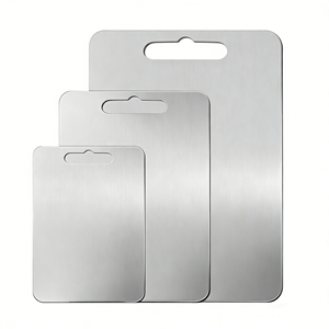 Çok fonksiyonlu kalınlaşmış gıda et peynir tahtası titanyum mutfak için kesme tahtası 304 paslanmaz çelik kesme tahtası - Product Image 2