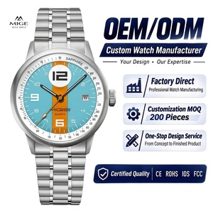 Reloj de Cuarzo para Hombre, Personalización Completa del Fabricante, Acero Inoxidable, Zafiro, Resistente al Agua, Fecha, Reloj de Pulsera para Negocios, OEM - Product Image 1