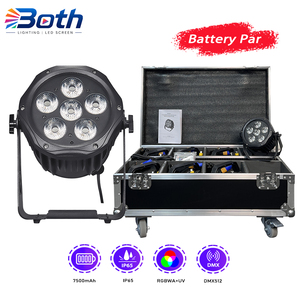 IP65 Wireless Battery Uplight 6x18W RGBWA UV LED Par Light for DJ Club Wedding - Product Image 1