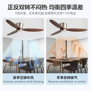 <b>Ceiling</b> <b>Fan</b> 60 Inch Dc Motor <b>Remote</b> <b>Control</b> Wood Blades For Living Room Restaurant Home - Product Image 4
