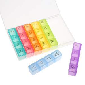 Boîte de rangement portable pour médicaments et médicaments sur ordonnance hebdomadaire, organiseur 7 jours, 4 fois par jour, matin, midi, après-midi, soir, 28 fentes - Product Image 6