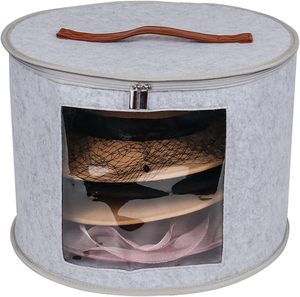 MOQ bajo al por mayor personalizado grande hecho en casa ropa colgante poliéster fieltro caja <span class=keywords><strong>de</strong></span> almacenamiento armario sombrero <span class=keywords><strong>organizadores</strong></span> con correa para el hombro - Product Image 1