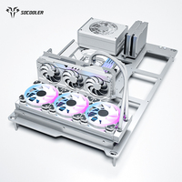 Socooler DIY Enthusiasts SOC-AQ-Y Aluminum Alloy Mid Tower PC Gamer Case Side Panel Window Silver Color Stylish Design for ATX