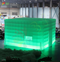 Tente gonflable imperméable de cube en lumière de LED pour le mariage commercial de partie d'exposition et les événements extérieurs pour annoncer des cabines de photo