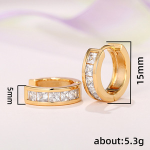 Pendientes de aro cuadrados de Plata de Ley 925 más vendidos para mujer, joyería hipoalergénica de cristal austriaco <span class=keywords><strong>Destiny</strong></span> - Product Image 2
