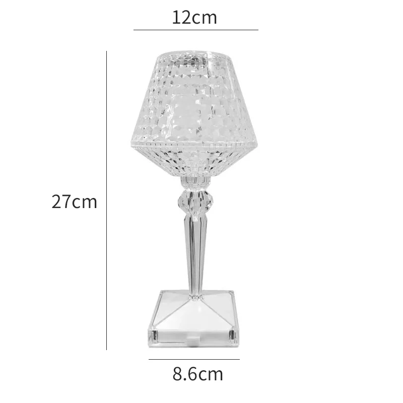 New crystal table lamp with built-in battery portable touch diamond desk lamp night light for home bedside warm white decoration
