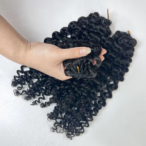Kinky Curly <span class=keywords><strong>Feather</strong></span> Crochet Haarverlengingen Pixie Krullen Voorgeknipt voor Vlechtjes Kleine Spiralen Krullend Crochet Haar voor Vrouwen - Product Image 4