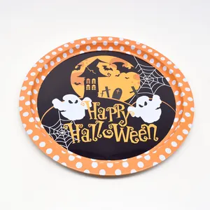 Tùy Chỉnh In Ấn Giáng Sinh Halloween Trang Chủ Trang Trí Chống Trượt Khay Thiếc Cán Vòng Thực Phẩm Thanh Bia Phục Vụ Tin Khay