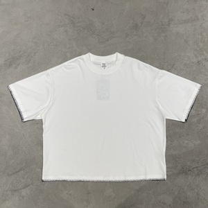 T-shirt en tricot basique décontracté personnalisé pour homme, couleur unie, 100% coton, manches courtes, respirant, doux, coupe régulière, anti-rides, été - Product Image 2