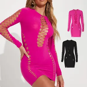 L0780-frauen sexy minikleider spandex bodycon kleid fuchsia kurz sexy kleid