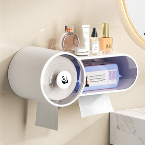 Dispensador de Papel Higiénico de Pared con Diseño de Panda, Impermeable, sin Perforaciones, para Baño - Product Image 4