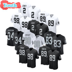 2025新拉斯维加斯98 Maxx Crosby 89 Brock Bowers 2 Ashton Jeanty青少年足球服高品质儿童缝制运动衫 - Product Image 1