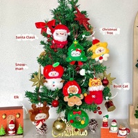 Pendentif en peluche de Noël à thème dessin animé, porte-clés polyvalent, cadeau de fête de Noël, jouet en peluche, porte-clés, vente en gros