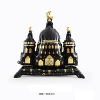 Ballon en aluminium rond imprimé Nouvelle Collection Aïd Moubarak, motif lune et ciel étoilé, pour fête, Ramadan, décoration ciblée pour festivals arabes