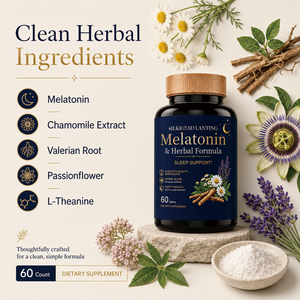 Complément Alimentaire pour Adultes en Comprimés avec Mélatonine, Extrait de Camomille, Racine de Valériane, Fleur de la Passion et L-Théanine - 60 Comprimés - Product Image 2