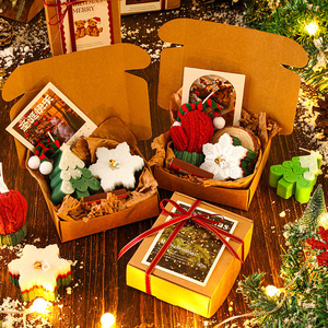Handmade Aromatherapy <b>Candles</b> Christmas Aromatic Tree Scented <b>Candles</b> Snowflake <b>Candles</b> Gift Set - Product Image 1