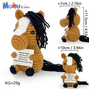 Muñeco de Ganchillo Hecho a Mano, Caballo Amigurumi, Juguete de Caballo Tejido, Compañero de Escritorio para Apoyo Emocional, Abrazo de Bolsillo, Recuerdo para Baby Shower - Product Image 2