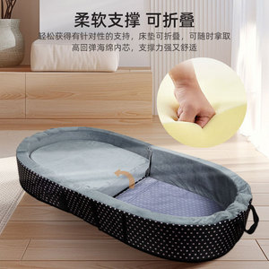 เปลเด็กพับได้พร้อมแกนโฟมสำหรับใช้ในร่มและกลางแจ้ง ที่นั่งนุ่มสบายสำหรับงีบหลับ - Product Image 1