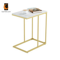Luxus moderne Bett Beistell tisch Schlafzimmer Sofa Quadrat Schmaler Würfel Metall c Form Beistell tisch Marmor Eck tisch für Wohnzimmer