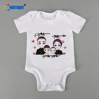 Courage vente en gros personnalisé tissu doux Polyester nourrissons unisexe tout-petits nouveau-né bébé Onesie Sublimation vêtements bébé body