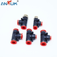 Connecteur Pneumatique Premium ANRUK à Raccord Rapide en Plastique Rouge (Nylon PA, PP, PE, PBT, PC) pour Tuyau d'Air et Ligne Industrielle – Garantie 1 An