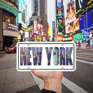Matrícula del estado de Nueva <span class=keywords><strong>York</strong></span> personalizada al por mayor impresión en relieve 30*15cm placas de hojalata aluminio turista americano de moda - Product Image 1