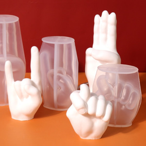Mới đến xu hướng Ngón tay giữa Silicone nến khuôn khác nhau Tiểu Thuyết và thú vị Rock cử chỉ cho bánh công cụ - Product Image 1