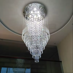 Zèle Éclairage Contemporain Vintage LED Pendentif Lumière De Luxe Cristal Hôtel Lustre pour Villa Long Escalier Application - Product Image 2