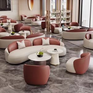 Factory Custom Solid Wood <b>Frame</b> Upholstery Fabric Leather Leisure <b>Sofa</b> Couch Commercial Reception Bank Area Furniture - Product Image 2