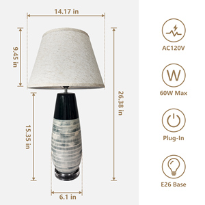 Achat en gros de lampes en céramique contemporaines de 26,38 pouces de hauteur, base E26, design <span class=keywords><strong>à</strong></span> brancher, éclairage tendance pour salon et chambre <span class=keywords><strong>à</strong></span> coucher - Product Image 2